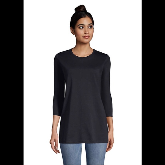 Women's 3/4 Sleeve Supima Cotton Crewneck Tunic - Picture 1 of 3